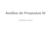 Análise de Propostas III CASDVest 2014. FUVEST 2008.