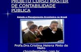 PROJETO CURSO MASTER DE CONTABILIDADE PÚBLICA Profa.Dra.Cristina Helena Pinto de Mello chpm@estadao.com.br Estado e Planejamento Econômico no Brasil.