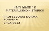 PROFESSORA: NORMA FONSECA CFSA/2013. arnaldolemos@uol.com.br OS CLÁSSICOS DA SOCIOLOGIA KARL MARX.