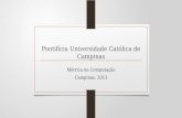 Pontifícia Universidade Católica de Campinas Métrica na Computação Campinas, 2013.