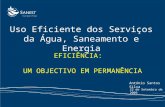EFICIÊNCIA: UM OBJECTIVO EM PERMANÊNCIA 22 de Setembro de 2009 Uso Eficiente dos Serviços da Água, Saneamento e Energia António Santos Silva.