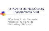1 O PLANO DE NEGÓCIOS Planejamento rural Conteúdo do Plano de Negócio - O Plano de Marketing (PN5.ppt)