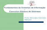 Fundamentos de Sistemas de Informação – Conceitos Básicos de Sistemas Profa. Mercedes Gonzales Márquez.