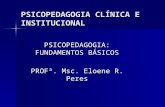PSICOPEDAGOGIA CLÍNICA E INSTITUCIONAL PSICOPEDAGOGIA: FUNDAMENTOS BÁSICOS PROFª. Msc. Eloene R. Peres.