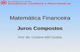 Matemática Financeira Juros Compostos Prof. Ms. Cristiane Attili Castela.