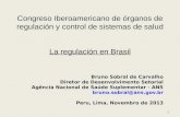 Congreso Iberoamericano de órganos de regulación y control de sistemas de salud La regulación en Brasil 1 Bruno Sobral de Carvalho Diretor de Desenvolvimento.