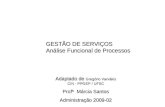 GESTÃO DE SERVIÇOS Análise Funcional de Processos Adaptado de Gregório Varvákis CIN - PPGEP / UFSC Profª Márcia Santos Administração 2009-02.