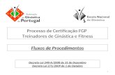 Processo de Certificação FGP Treinadores de Ginástica e Fitness Decreto Lei 248-A/2008 de 31 de Dezembro Decreto Lei 271/2009 de 1 de Outubro Fluxos de.