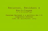 Recursos, Resíduos e Reciclagem IST 25 de Outubro 2004 Panorama Nacional e a política dos 3 R (Logística Inversa) João de Quinhones Levy