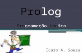 Prolog Programação Lógica Ícaro A. Souza. > Roteiro: 1. Surgimento 2. Característica 3. Tipo de Dados 5. Fatos ( Base de Dados ) 6. Consultas 7. Regras.