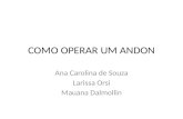 COMO OPERAR UM ANDON Ana Carolina de Souza Larissa Orsi Mauana Dalmollin.