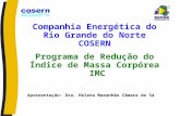 Companhia Energética do Rio Grande do Norte COSERN Programa de Redução do Índice de Massa Corpórea IMC Apresentação: Dra. Helena Maranhão Câmara de Sá.