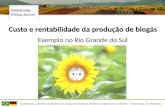 Custo e rentabilidade da produção de biogás Exemplo no Rio Grande do Sul Palestrante: Philipp Senner.