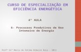 CURSO DE ESPECIALIZAÇÃO EM EFICIÊNCIA ENERGÉTICA 6- Processos Produtivos de Uso Intensivo de Energia Profª Drª Maria de Fátima Ribeiro Raia - 2012 4º AULA.