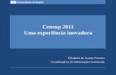 Censup 2011 Uma experiência inovadora Elisabeth de Araújo Ferreira Coordenadora de Informações Gerenciais.