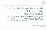 Escola de Engenharia de Piracicaba Administração Sistema de Comunicação de Dados Aula 7 – A Internet e a nova estrutura de TI Alberto Martins Júnior Flávio.