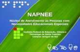 NAPNEE Núcleo de Atendimento às Pessoas com Necessidades Educacionais Especiais Instituto Federal de Educação, Ciência e Tecnologia de Santa Catarina Campus.