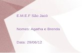 E.M.E.F São Jacó Nomes: Agatha e Brenda Data: 29/06/12.