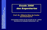 Enade 2008 das Engenharias Secretaria de Avaliação Institucional - SAI Universidade Federal do Rio Grande do Sul - UFRGS Prof. Dr. Gilberto Dias da Cunha.