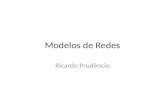 Modelos de Redes Ricardo Prudêncio. Roteiro Introdução Modelos – Redes Aleatórias – Redes Sem Escala Conclusões.