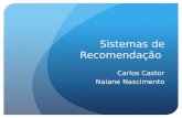 Sistemas de Recomendação Carlos Castor Naiane Nascimento.