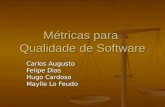 Métricas para Qualidade de Software Carlos Augusto Felipe Dias Hugo Cardoso Maylle Lo Feudo.