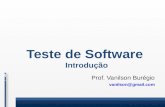 Teste de Software Introdução Prof. Vanilson Burégio Prof. Vanilson Burégio vanilson@gmail.com.