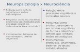 Neuropsicologia x Neurociência Relação entre déficits cognitivos e lesões neurológicas Pergunta: como os processos cognitivos são mediados pela atividade.