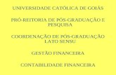 UNIVERSIDADE CATÓLICA DE GOIÁS PRÓ-REITORIA DE PÓS-GRADUAÇÃO E PESQUISA COORDENAÇÃO DE PÓS-GRADUAÇÃO LATO SENSU GESTÃO FINANCEIRA CONTABILIDADE FINANCEIRA.