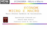 ECONOMIA – Micro e Macro 1 Marco Antonio Sandoval de Vasconcellos Apresentação elaborada por: Roberto Name Ribeiro Francisco Carlos B. dos Santos.