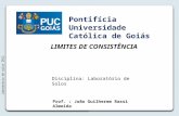 LIMITES DE CONSISTÊNCIA Laboratório de solos 2012 Prof. : João Guilherme Rassi Almeida Disciplina: Laboratório de Solos Pontifícia Universidade Católica.