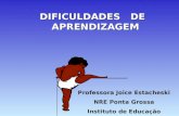 DIFICULDADES DE APRENDIZAGEM Professora Joice Estacheski NRE Ponta Grossa Instituto de Educação.