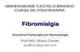 Fibromialgia Disciplina Fisioterapia em Reumatologia UNIVERSIDADE CASTELO BRANCO CURSO DE FISIOTERAPIA Prof MSc Alvaro Camilo acdffisio@gmail.com.