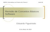Revisão de Conceitos Básicos Software Eduardo Figueiredo 25 de Março de 2010 INF62: Informática no Ensino de Física 2 Aula 04.