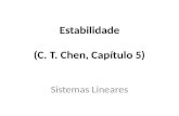 Estabilidade (C. T. Chen, Capítulo 5) Sistemas Lineares.