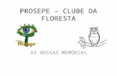 PROSEPE – CLUBE DA FLORESTA AS NOSSAS MEMÓRIAS. O NOSSO CLUBE - Buba noctua Teve inicio no ano 1995/1996 Ao longo dos anos: Entrámos em concursos Plantámos.