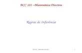 1 BCC 101 –Matemática Discreta Regras de Inferência BCC101 - Matemática Discreta I.