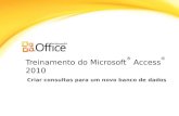 Treinamento do Microsoft ® Access ® 2010 Criar consultas para um novo banco de dados.