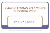 Divisão do Ensino Secundário e Profissional - Gabinete de Ingresso ao Ensino Superior CANDIDATURAS AO ENSINO SUPERIOR 2008 1ª e 2ª Fases.