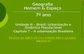 Geografia Homem & Espaço 7º ano Unidade III – Brasil: Urbanização e Dinâmica Populacional Capítulo 7 – A urbanização Brasileira ELIAN ALABI LUCCI e ANSELMO.