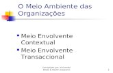 Compilado por: Fernando Bilale & Nadim Cassamo1 O Meio Ambiente das Organizações Meio Envolvente Contextual Meio Envolvente Transaccional.