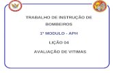 TRABALHO DE INSTRUÇÃO DE BOMBEIROS 1º MODULO - APH LIÇÃO 04 AVALIAÇÃO DE VITIMAS.