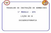 TRABALHO DE INSTRUÇÃO DE BOMBEIROS 1º MODULO - APH LIÇÃO 03 B OXIGENIOTERAPIA.