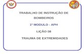 TRABALHO DE INSTRUÇÃO DE BOMBEIROS 1º MODULO - APH LIÇÃO 08 TRAUMA DE EXTREMIDADES.