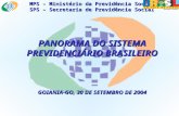 MPS – Ministério da Previdência Social SPS – Secretaria de Previdência Social PANORAMA DO SISTEMA PREVIDENCIÁRIO BRASILEIRO GOIANIA-GO, 30 DE SETEMBRO.