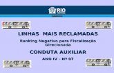 LINHAS MAIS RECLAMADAS Ranking Negativo para Fiscalização Direcionada CONDUTA AUXILIAR ANO IV – Nº 07.