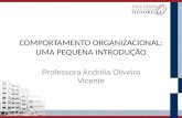COMPORTAMENTO ORGANIZACIONAL: UMA PEQUENA INTRODUÇÃO Professora Andréia Oliveira Vicente.
