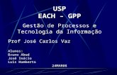 USP EACH – GPP Gestão de Processos e Tecnologia da Informação Prof José Carlos Vaz Alunos: Bruno Abud José Inácio Luis Humberto 24MAR08.