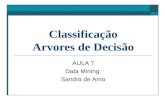 Classificação Arvores de Decisão AULA 7 Data Mining Sandra de Amo.