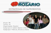 Grupo: 96 Turma: 19 Organização: Rosário Subgrupo X: Isabel, Rejane e Meire Subgrupo Y: Marcos, Bruna e Liliane ESTRATÉGIAS DE SUPRIMENTOS.